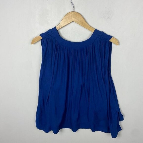 Free People Royal Blue‎ Darcy V-Neck Sleeveless Top Bohemian Swing Relax Boho XS - Picture 13 of 14
